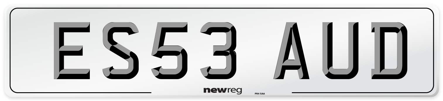 ES53 AUD Number Plate from New Reg